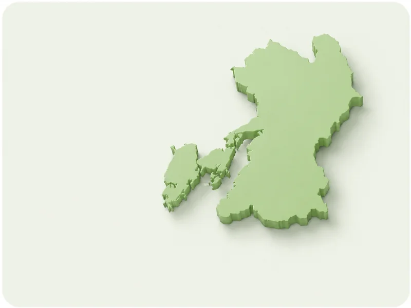 熊本県の立体マップ